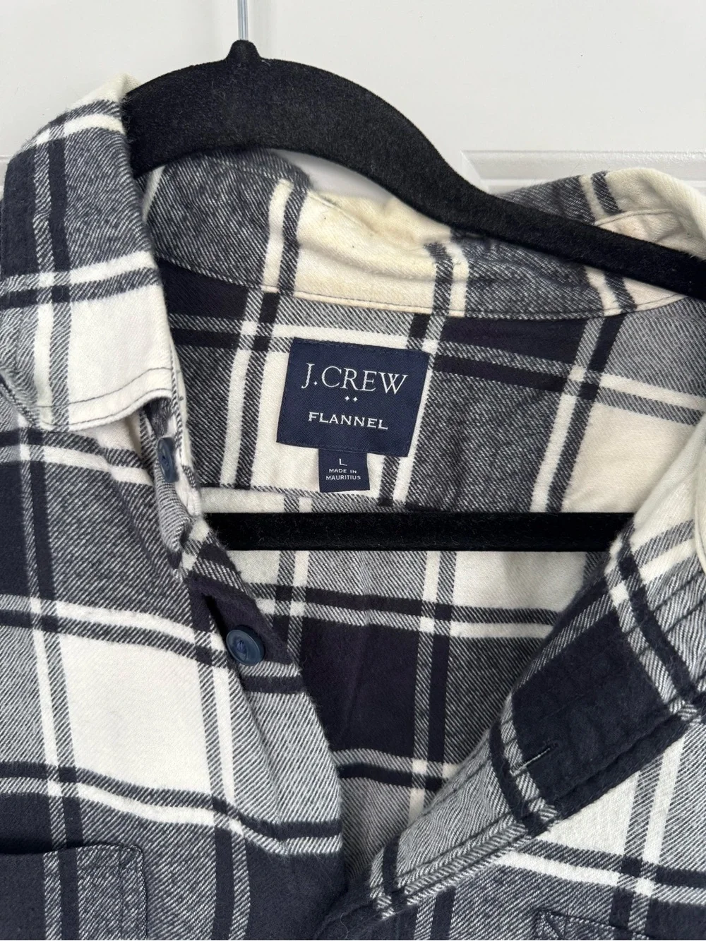 J. Crew Black and White Plaid Flannel Shirt